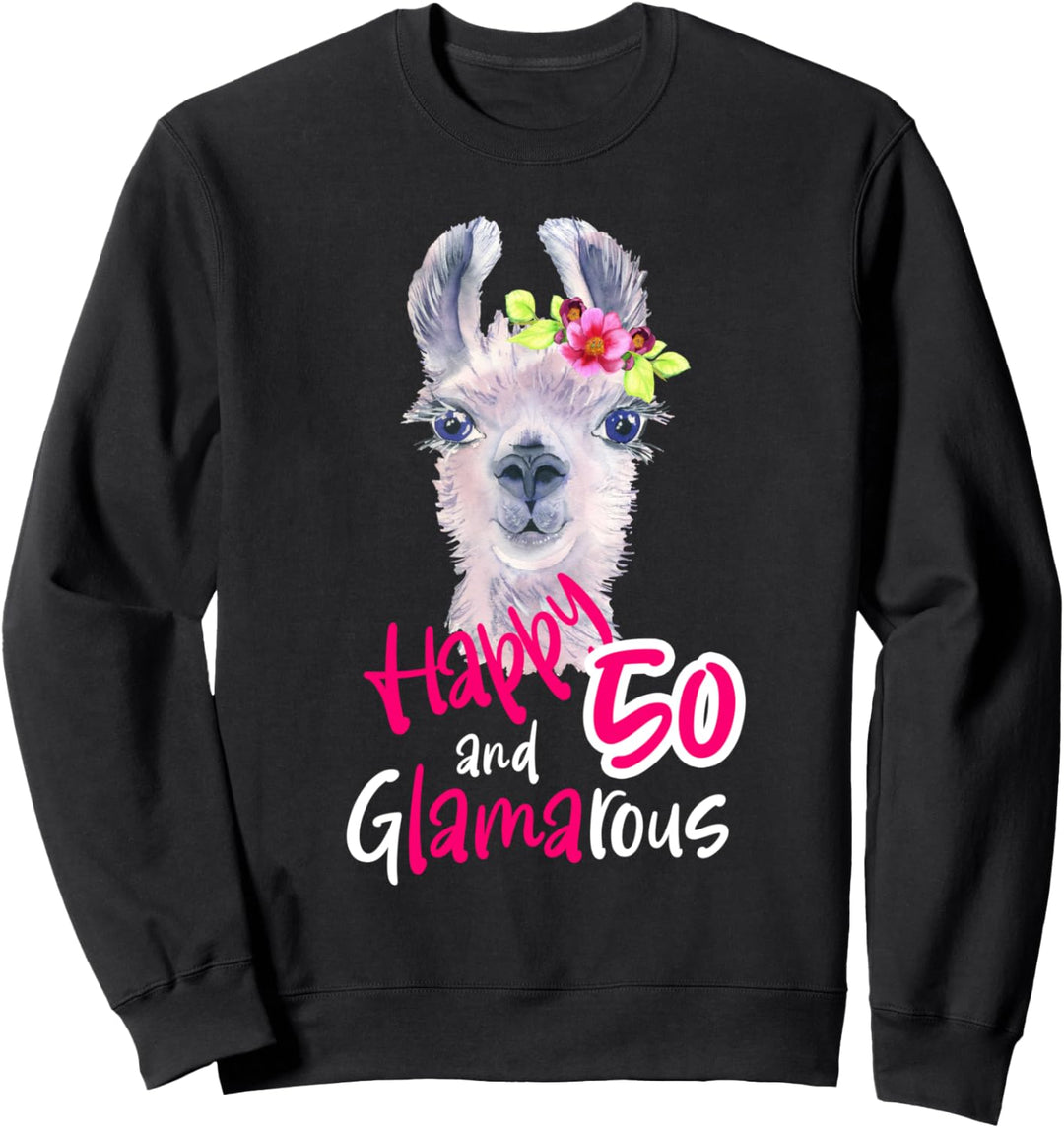 50 Geburtstag Frauen 50er Geburtstagsgeschenk Deko Lama Sweatshirt