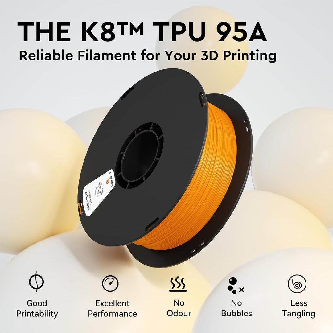 kexcelled TPU 95A Filament, Flexibel und Weich, Hervorragende Elastizität, 1,75mm 1kg Spule Rolle, 3
