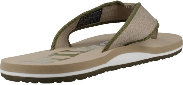 Tommy Hilfiger Herren Patch Hilfiger Beach Sandal Flip-Flop 40 EU Beige, 40 EU Beige