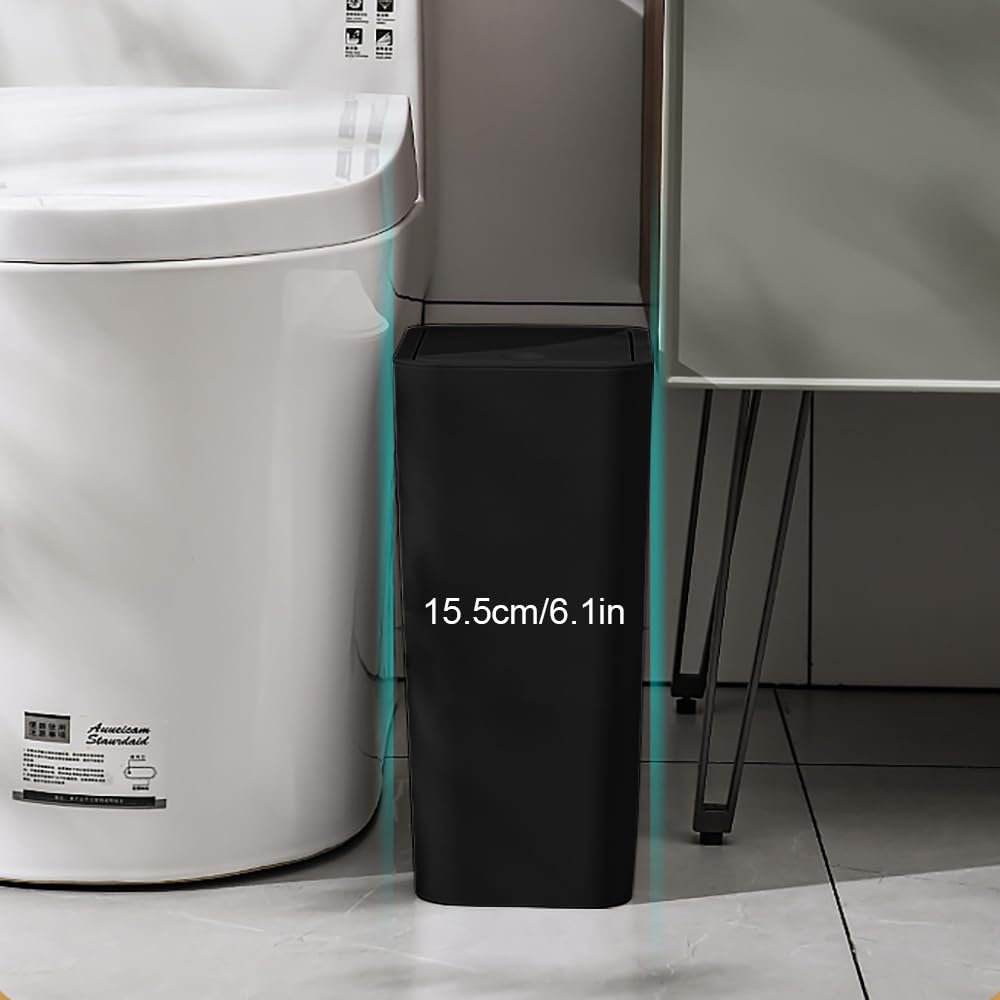3 Stück Badezimmer Mülleimer 10L,Hundesicherer Badezimmer Mülleimer,Schmaler Mülleimer mit Deckel,To