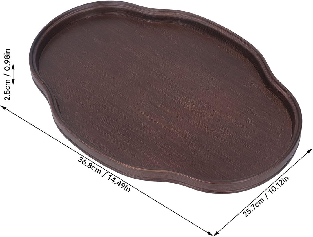 Strukturiertes Teetablett, Elegante Walnussfarbe, multifunktionales Couchtischtablett für den Gästee