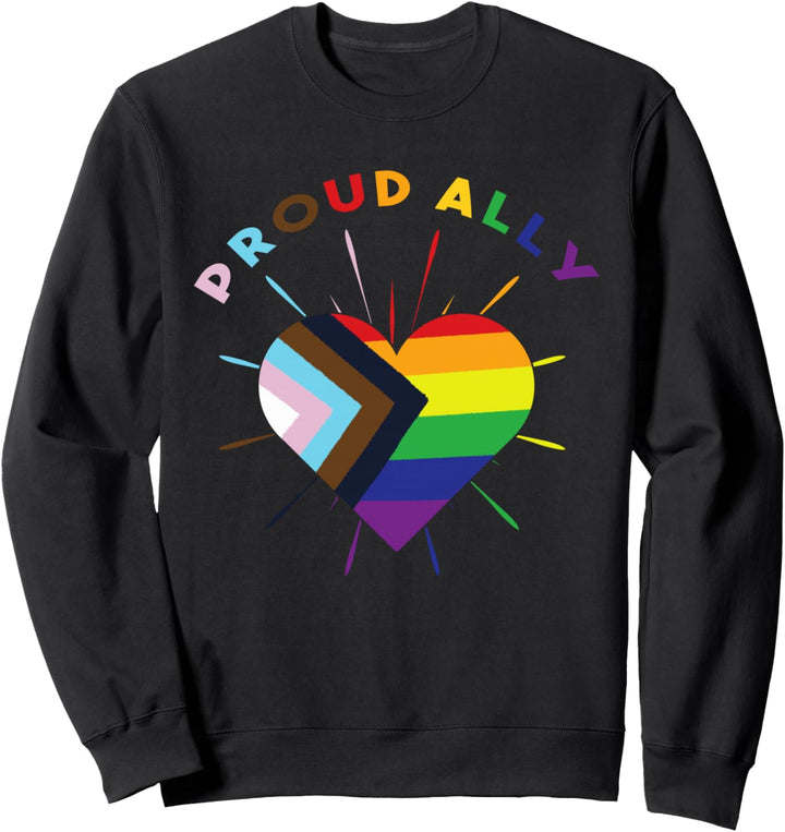 Proud Ally LGBTQ Support Progress Pride Regenbogen Parade Sweatshirt