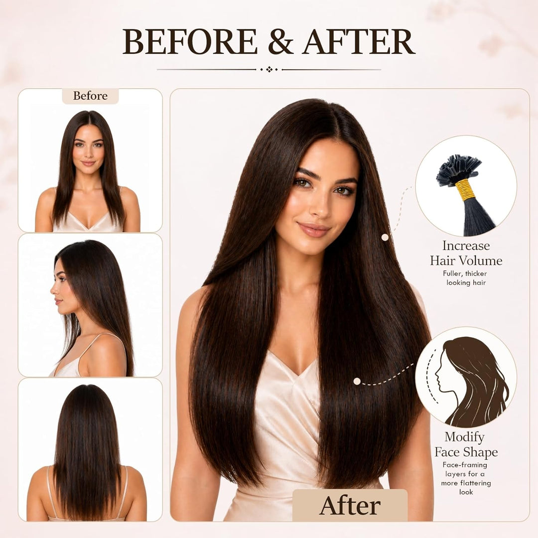 Rich Choices Extensions Echthaar Bonding U Tip keratin bondings Haarverlängerung Echthaar Hot Fusion