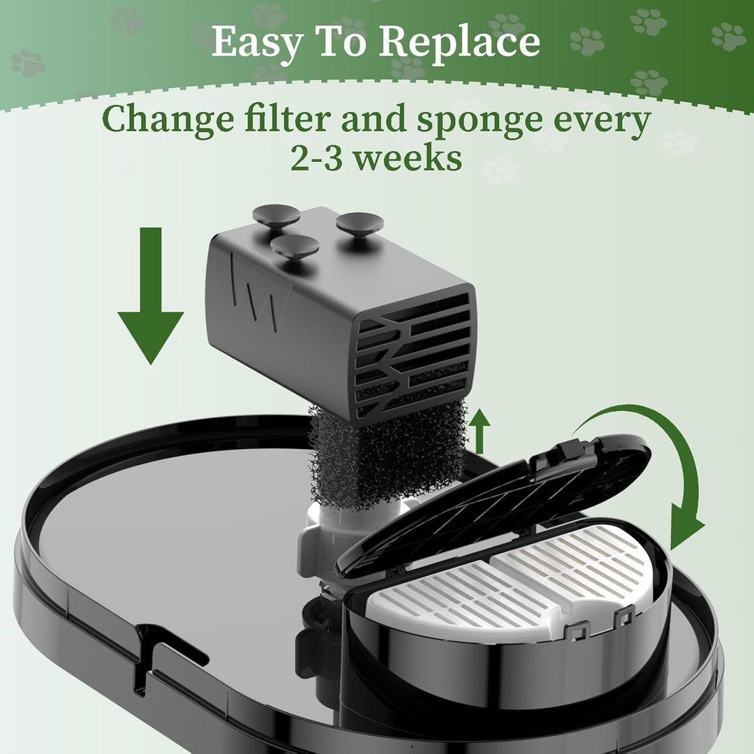 Cat Fountain Filter, 9 Pieces Filters + 9 Pieces Foam Filters for Cat Drinking Fountain, Filtering H