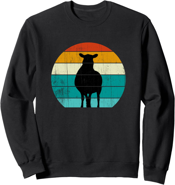 Retro Sonnenuntergang Schaf Sweatshirt