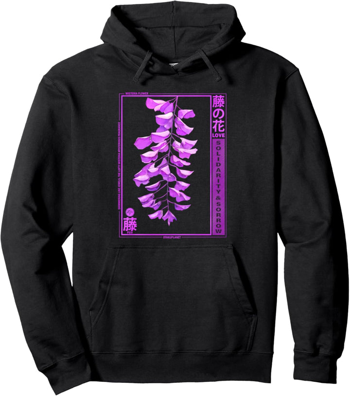 Glyzinien Anime Blume in Japan Soft Grunge Anime Ästhetik Pullover Hoodie