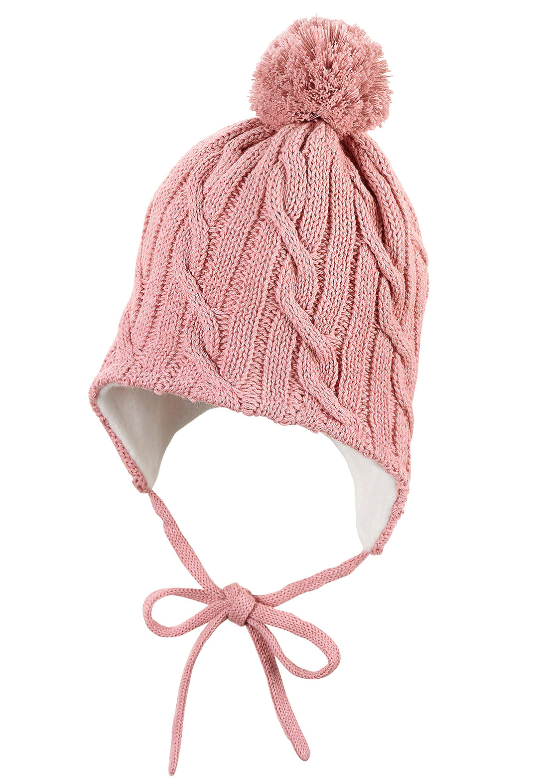 Sterntaler Mütze mit Bommel, Strickmütze mit Bommel Rosa 43, Rosa 43