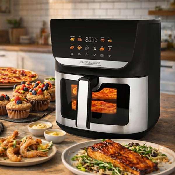 Heissluftfritteuse XXL 8L Familie, Multi Airfryer &amp; Mini Backofen 2000W mit 10 Automatikprogrammen,