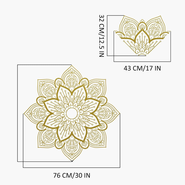 Resama Grosse runde Mandala-Wanddekoration aus Metall, einzigartige Lotusblume, Wandkunst für Wohnzi