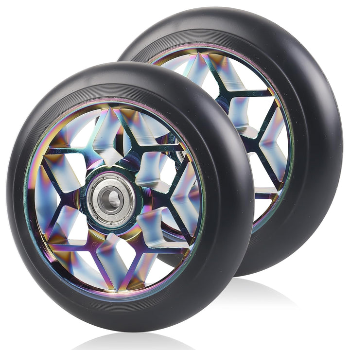 2 Stück Stunt Scooter Rollen 110 mm, Bunt Scooter Scooter Ersatzräder, 88A Rollerräder für Stunt mit