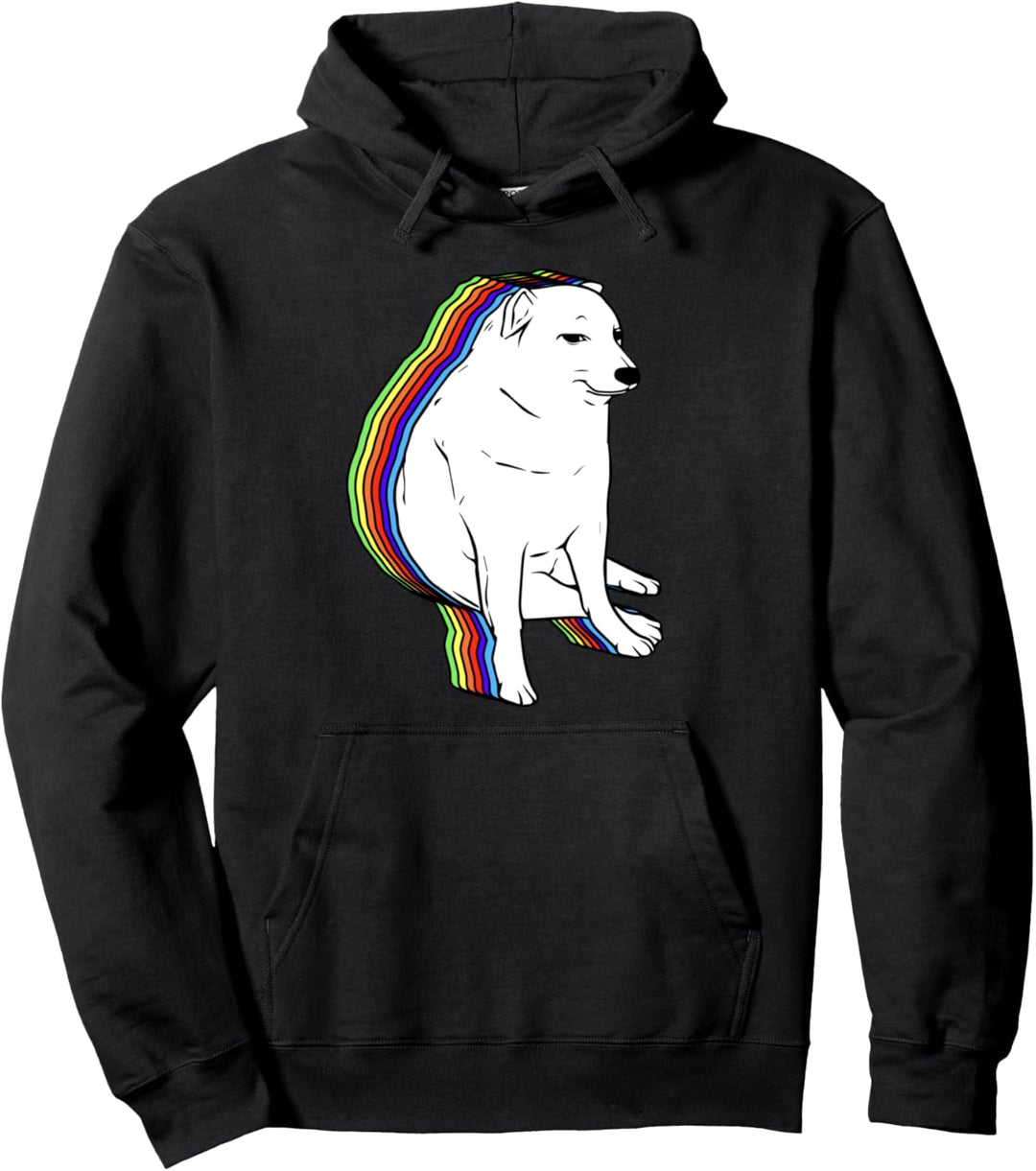 Cheems Doge Rainbow Pullover Hoodie