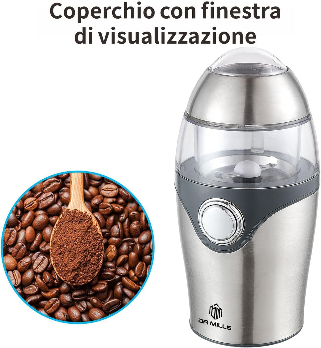 DR MILLS DM-7448A Elektrische Gewürz- und Kaffeemühle, Messer, Tasse und Gehäuse bestehen aus SUS304