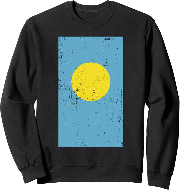 Palau Oceania Micronesia Ngerulmud Distressed Flag Sweatshirt