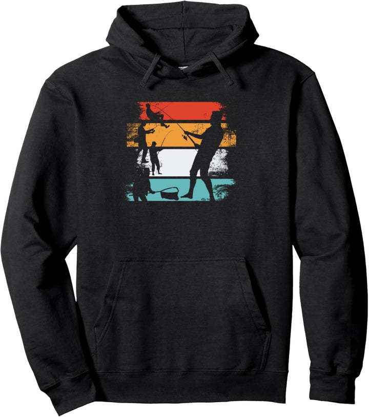 Retro Angeln Angler Pullover Hoodie
