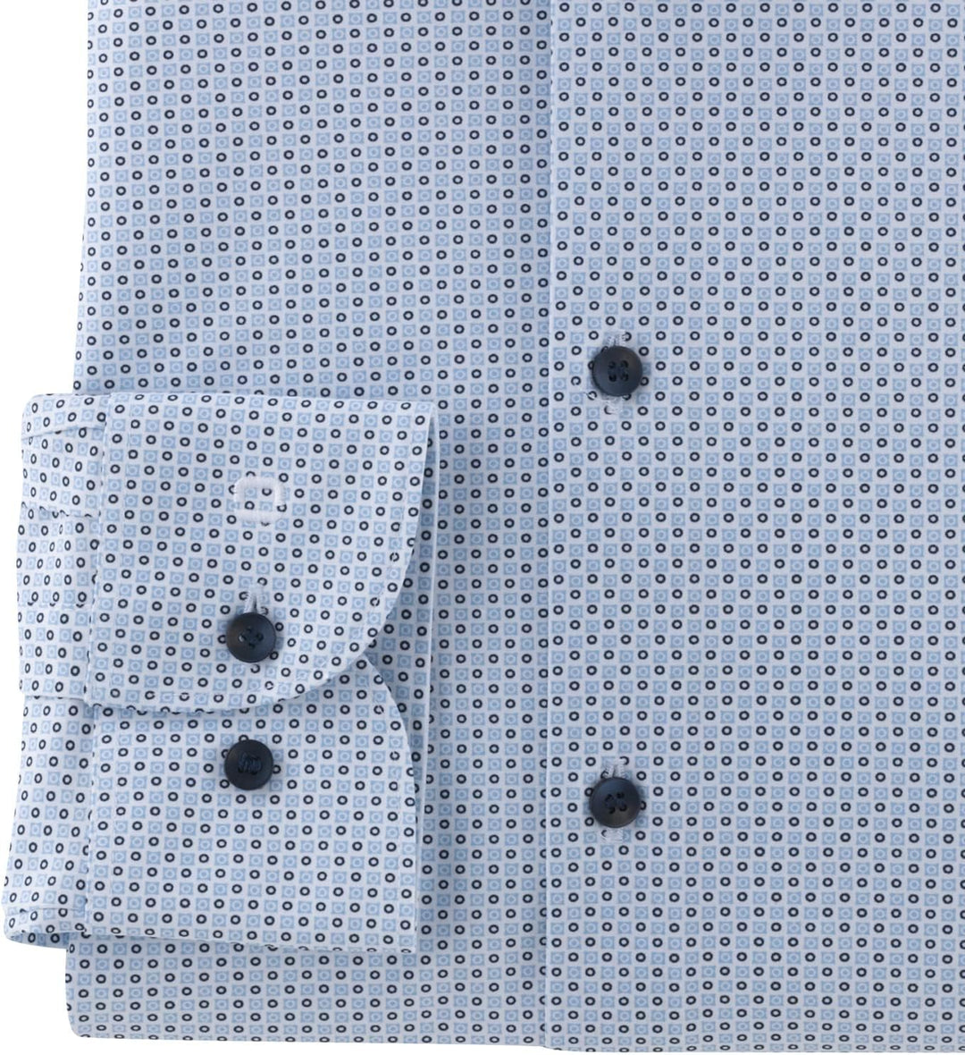 OLYMP Herren Businesshemd Langarm Level Five 24/Seven,Rotationsdruck,Body fit,Modern Kent,bleu 11,37
