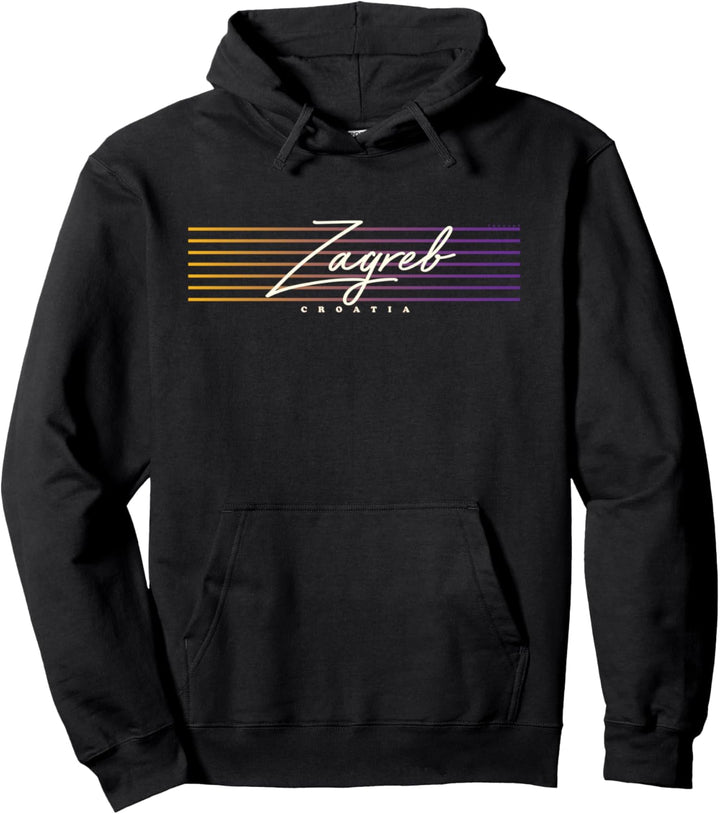 Retro Stil Kroatien Zagreb Pullover Hoodie