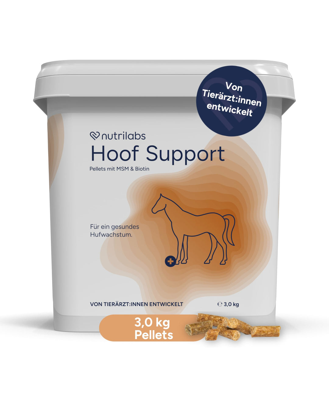 NutriLabs Hoof Support Pellets Premiumprodukt zur Unterstützung gesunder Hufe von Pferden, mit Bioti