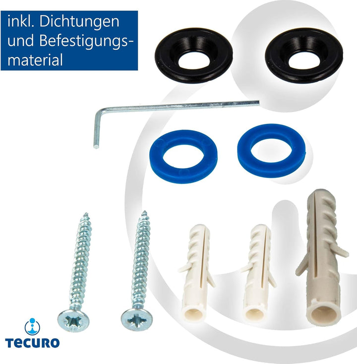 tecuro Bidet WC Handbrause Set SHATTAF, chrom, 1-strahlig, 1,20 m Schlauch und Wandhalter - T1401C,