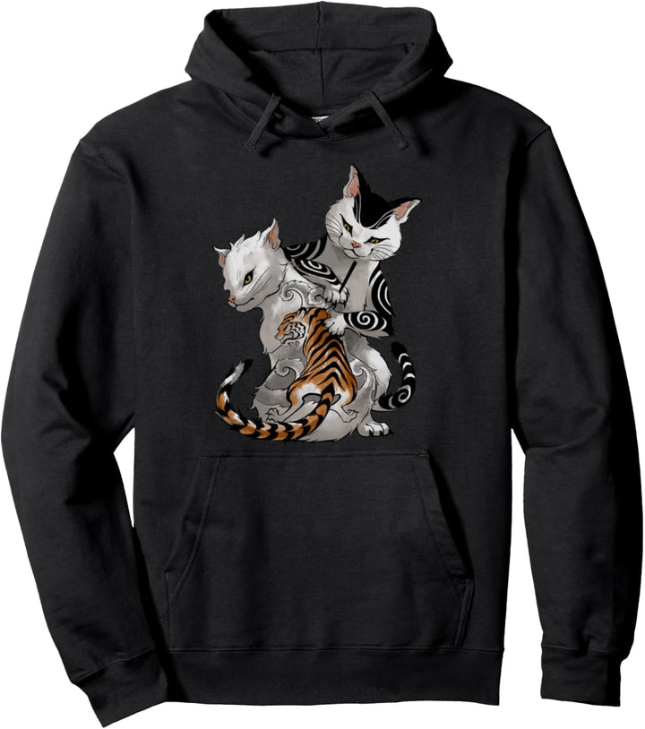 Japanische Tätowierer Katze führen Irezumi durch Pullover Hoodie