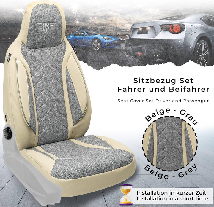 BREMER SITZBEZÜGE Mass Sitzbezüge Schonbezüge für VW Touran 2 PLKT209 PLKT209 - Grau/Beige Touran 2,