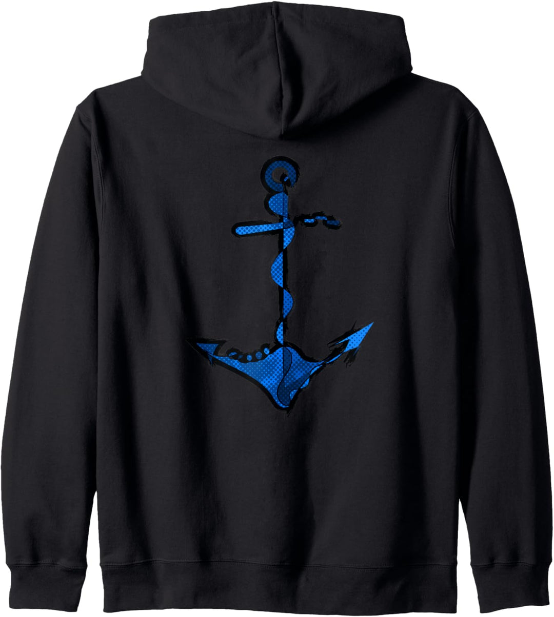 Moderner Blauer Anker, Maritim, Nautik Kapuzenjacke