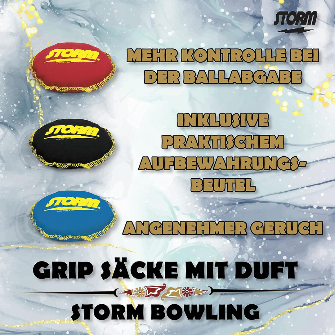 EMAX | Bowling-Zubehör - Storm Grip Bag | Grip Sack mit Duft | Rosinbag - Grip Ball Stormoji Schwarz