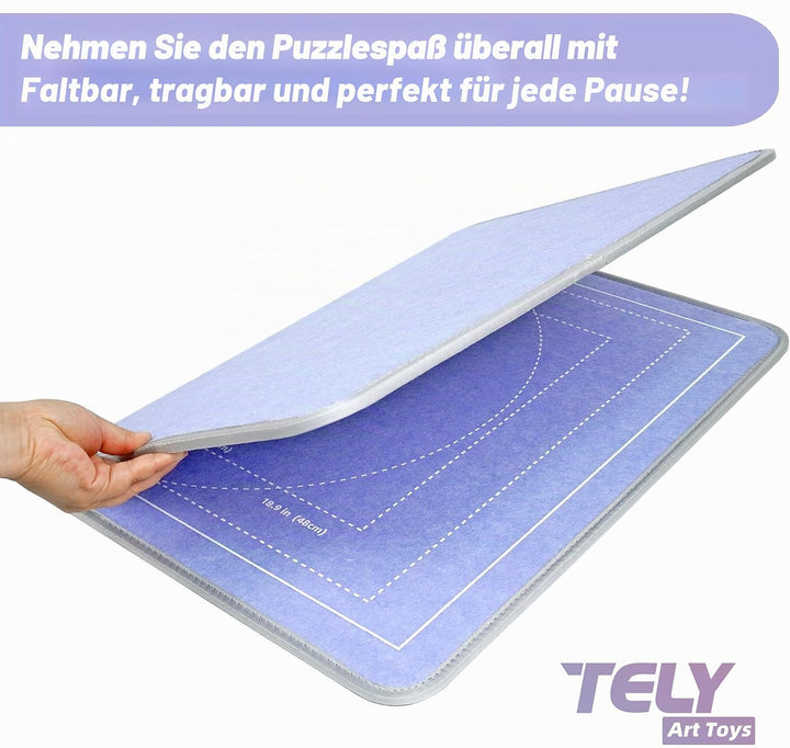 TELY Faltbares Puzzlebrett – Stabiler Hartfilz, rutschfeste Oberfläche, tragbar und leicht, passend