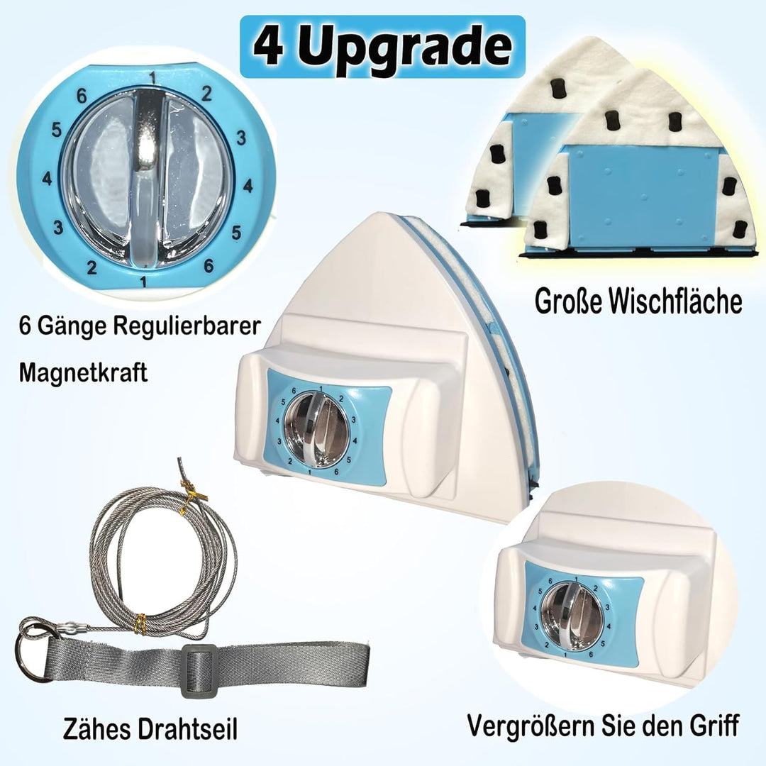 Hooha Magnetische Fensterreiniger Mit 6-Gang Einstellbar,ABS Fensterputzer Magnetisch für Fenster vo