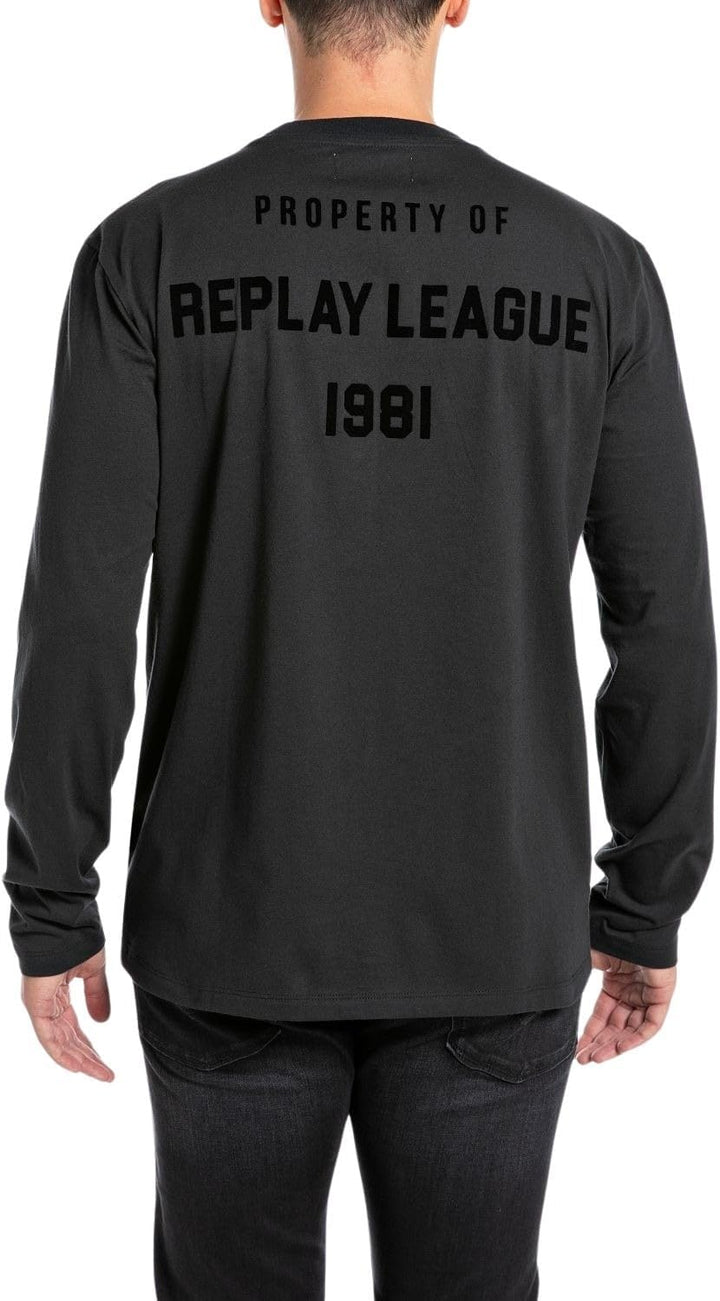 Replay Herren Langarmshirt aus Baumwolle M 099 Blackboard, M 099 Blackboard