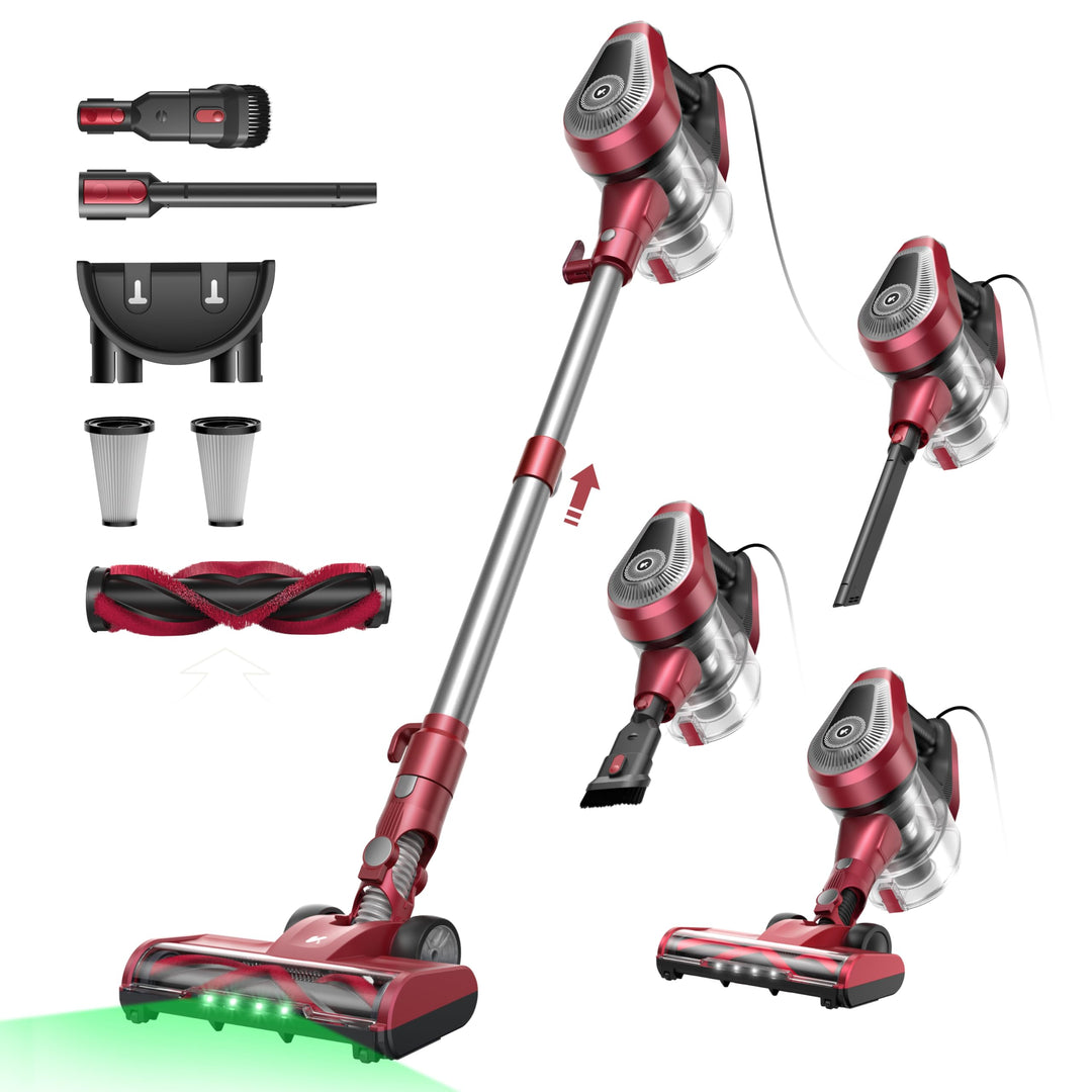 Vexilar C8 Staubsauger mit Kabel, 60KPa & 600W Starke konstante Saugkraft, Staubsauger beutellos, 7m