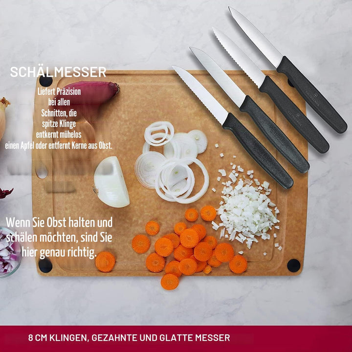 Victorinox, Swiss Classic Gemüsemesser-Set, 6-teilig, Extra Scharfe Klinge, Robuster Kunststoffgriff