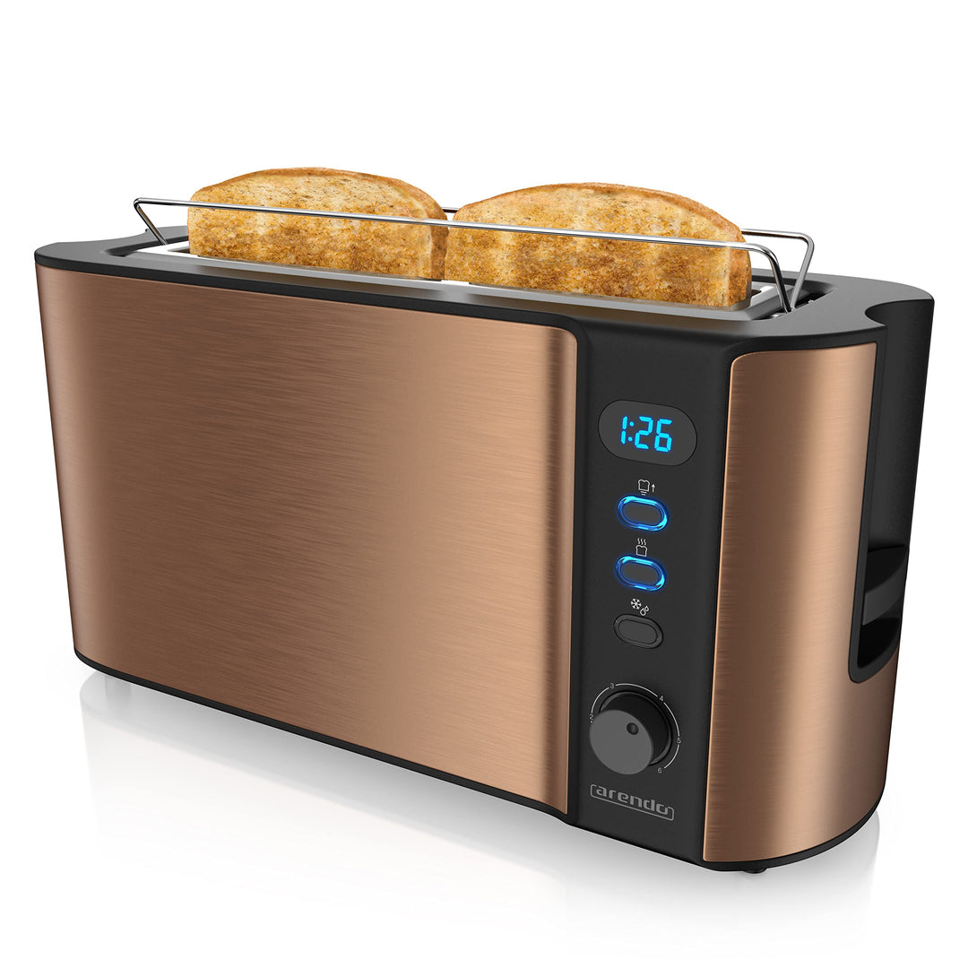 Arendo - Automatik Toaster Langschlitz - Defrost Funktion - Wärmeisolierendes Doppelwandgehäuse - in