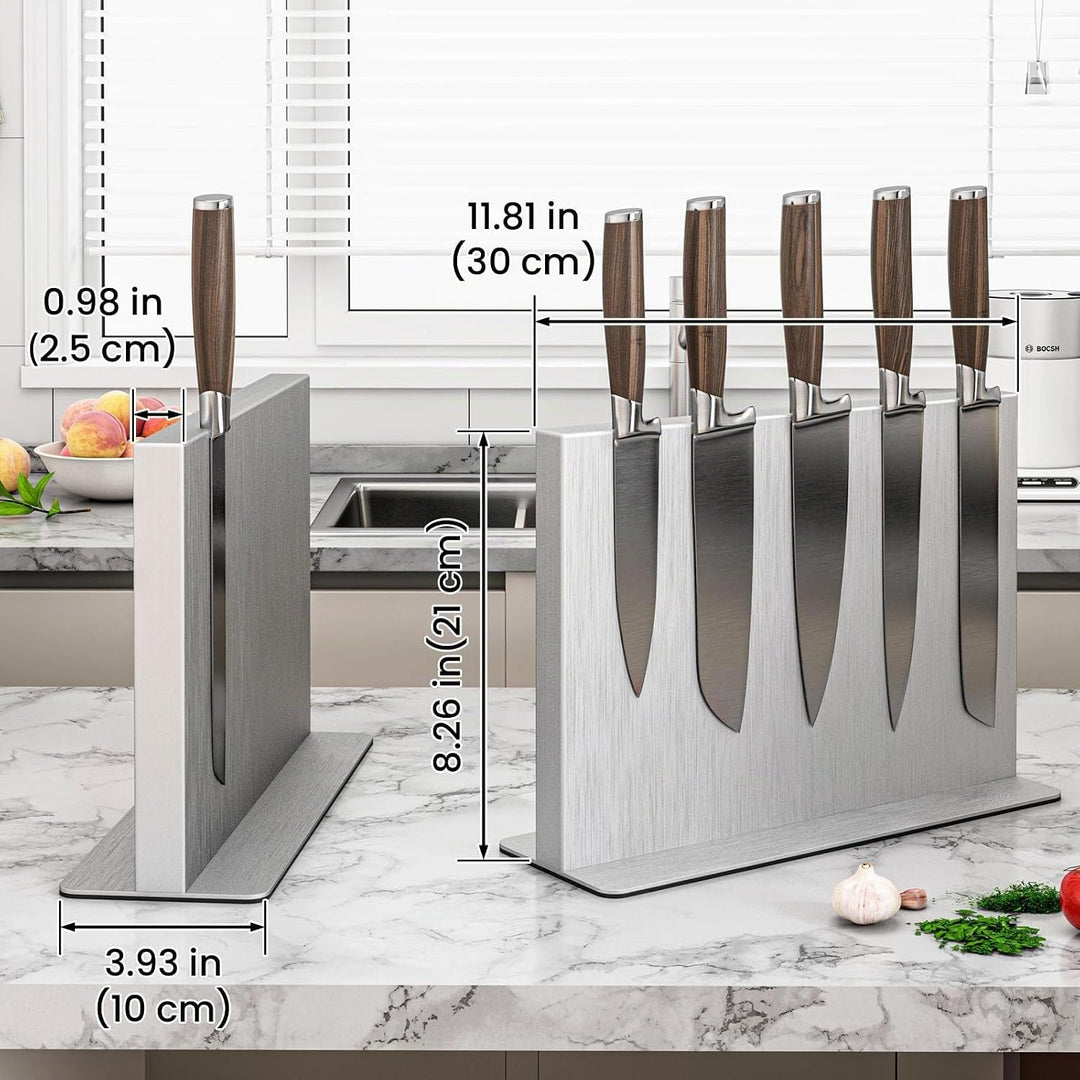 THMINS Magnetischer Messerblock aus Edelstahl, doppelseitiger magnetischer Messerhalter, universelle