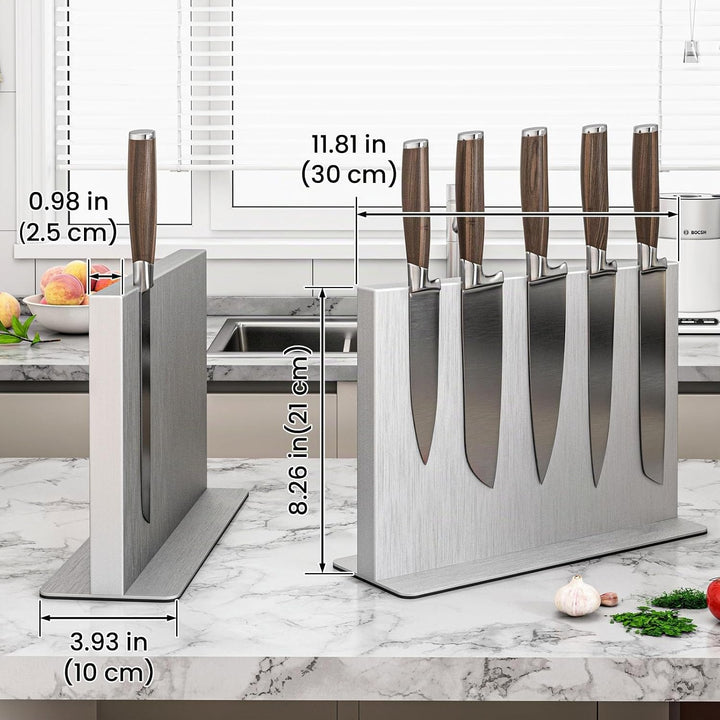 THMINS Magnetischer Messerblock aus Edelstahl, doppelseitiger magnetischer Messerhalter, universelle