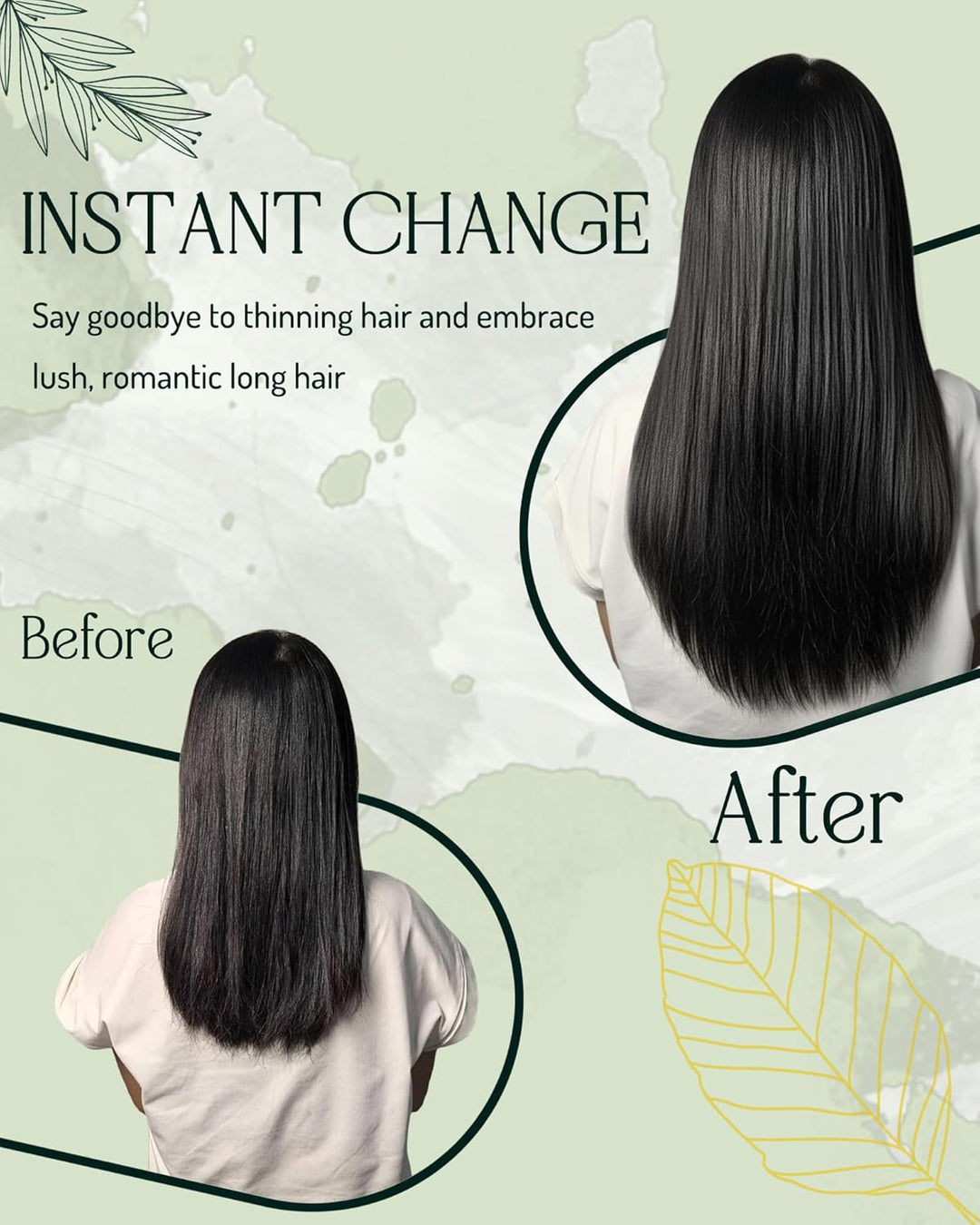 RUNATURE Schwarze Clip in Extensions Echthaar 45cm 7Pcs Echthaar Extensions Clip Glatt Clip Extensio