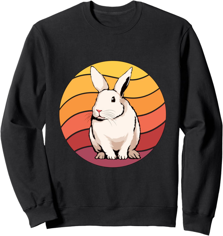 Retro Sunset Rabbit Kaninchen Sweatshirt