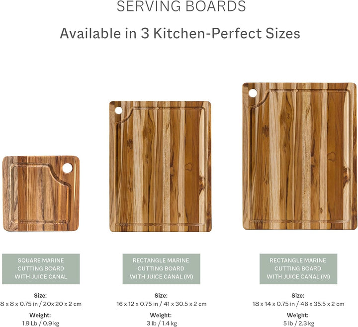 Teakhaus Schneidebrett 41x30,5x1,9cm, Holz, braun, 45x20x15 cm, 45x20x15 cm