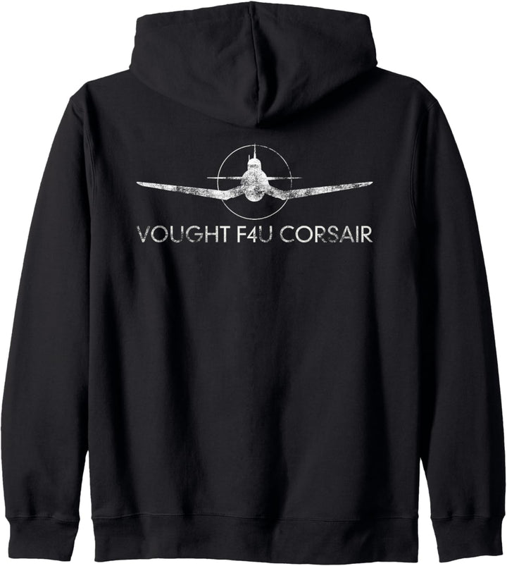 Kaufte F4U Corsair WW2 Flugzeug Kampfflugzeuge Silhouette Kapuzenjacke