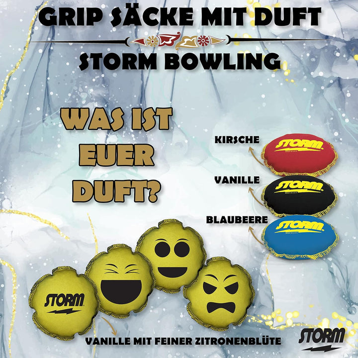EMAX | Bowling-Zubehör - Storm Grip Bag | Grip Sack mit Duft | Rosinbag - Grip Ball Stormoji Schwarz