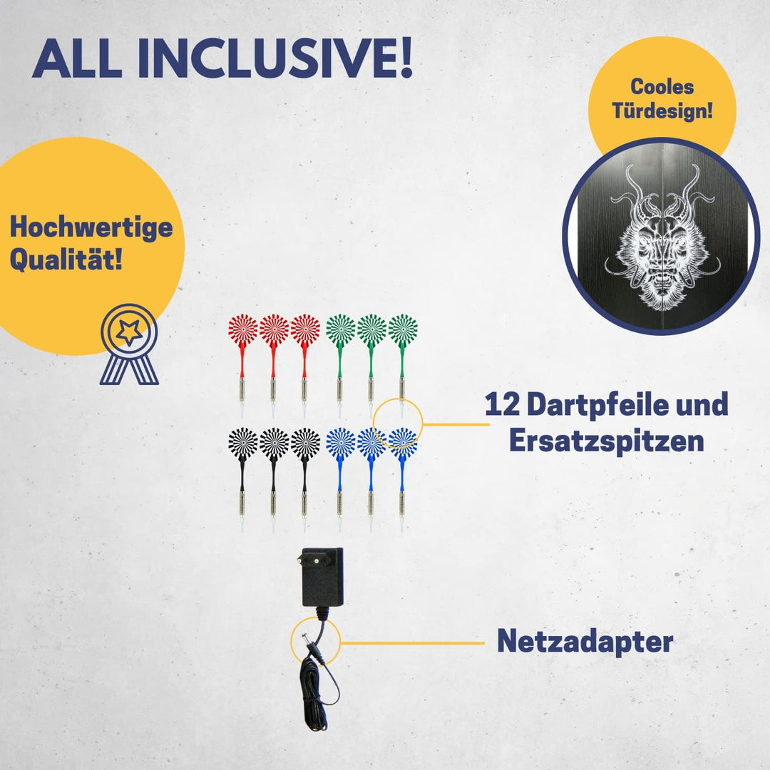 Best Sporting Dartscheibe elektronisch Glasgow I elektronische Dartscheibe mit LED-Anzeigen I E-Dart