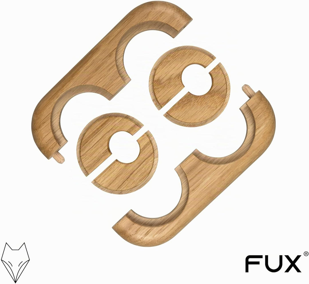 FUX Doppel Heizungsrohr Rosette, Rohrabstand variabel, 15mm - 22mm, Rohrabdeckung, Abdeckrosetten, V