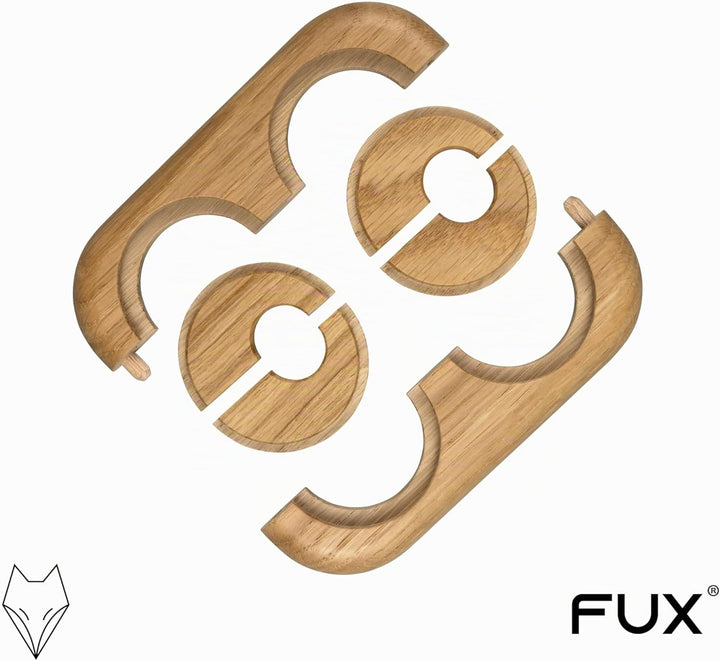 FUX Doppel Heizungsrohr Rosette, Rohrabstand variabel, 15mm - 22mm, Rohrabdeckung, Abdeckrosetten, V
