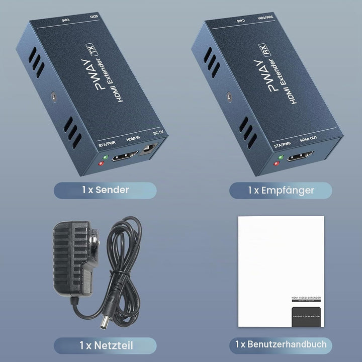 PW-HT202PG HDMI Extender 165ft/50M Cat5e/Cat6 Kable Full HD 1080P Kontrolle der Daten übertragung Ei