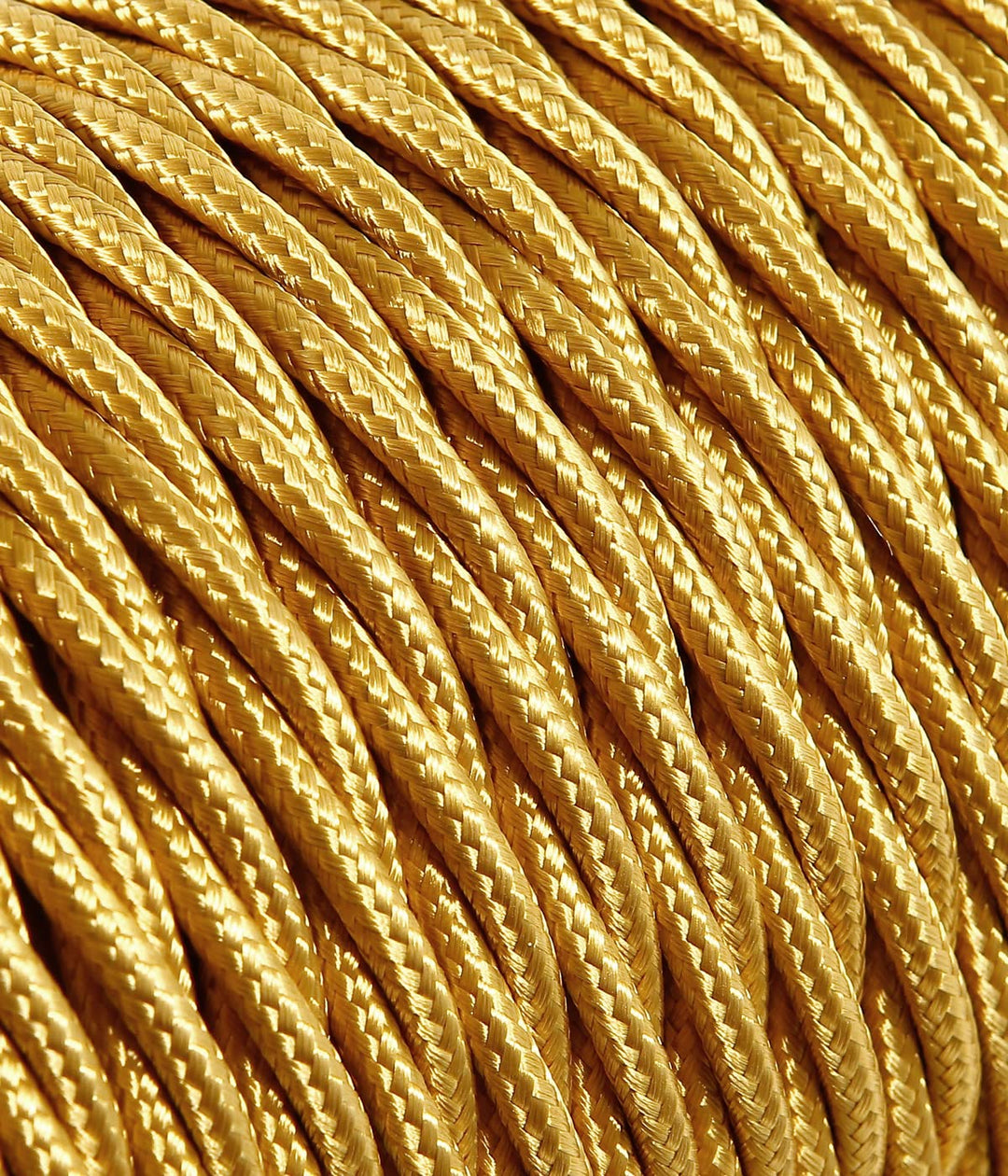 Textilkabel für Lampe, Stoffkabel 3-adrig (3x1,50mm²) - Gold. Made in Italy (10 Meter), 10 Meter