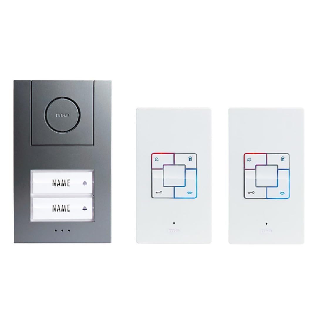 M-e modern-Electronics Vistus AD ALU 4020A Vistus Türsprechanlage Kabelgebunden Komplett-Set 2 Fami