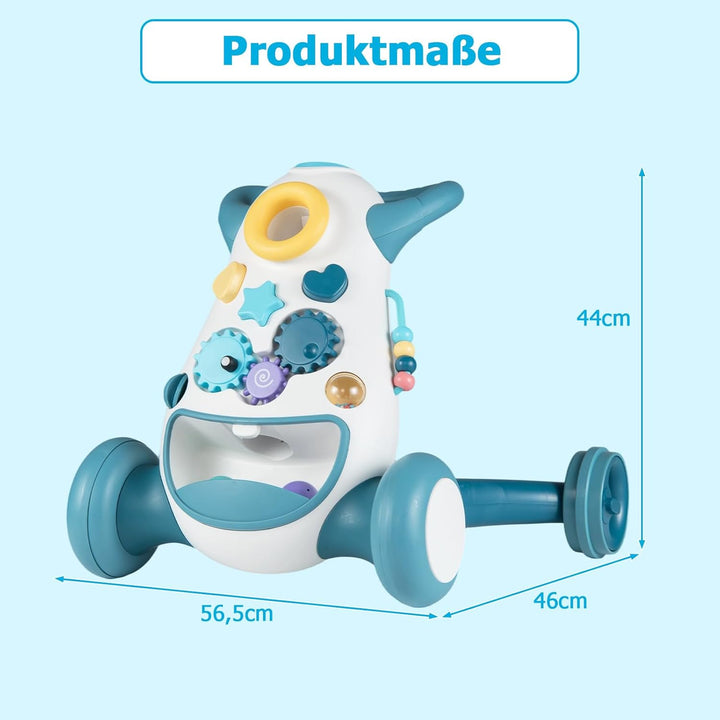 COSTWAY Lauflernwagen Baby, Lauflernhilfe mit Musik &amp; Licht, Laufhilfe mit Formensortierer, Zahnräde
