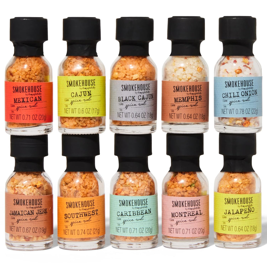 Smokehouse by Thoughfully Gourmet-Grillgewürzset - Mini-Glasflaschen mit veganen &amp; vegetarischen Gri