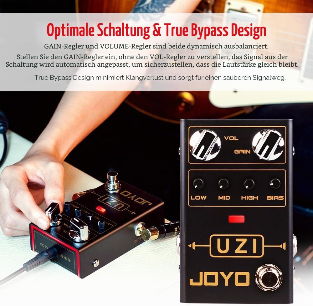 JOYO Distortion Pedal R-Serie Heavy Metal Dist zwischen amerikanisch und britisch für E-Gitarren-Eff