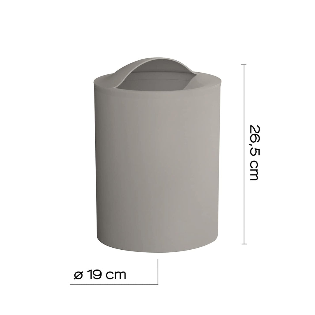 Gedy G-Eye Papierkorb Taupe hell, Masse und Gewicht Badezimmerkorb: 26,5 x 19 x 19 cm &amp; 0,25 kg, aus