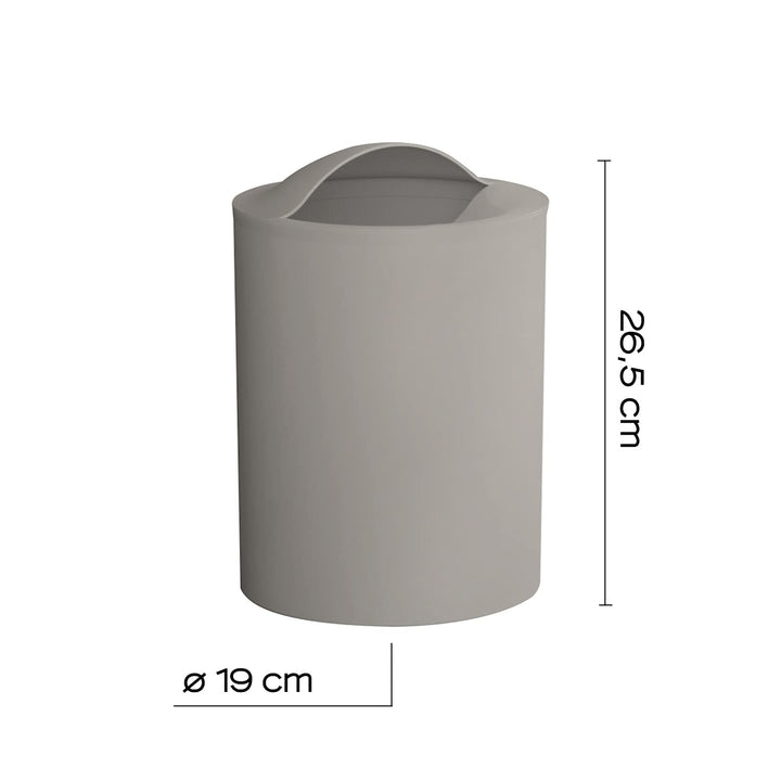 Gedy G-Eye Papierkorb Taupe hell, Masse und Gewicht Badezimmerkorb: 26,5 x 19 x 19 cm &amp; 0,25 kg, aus